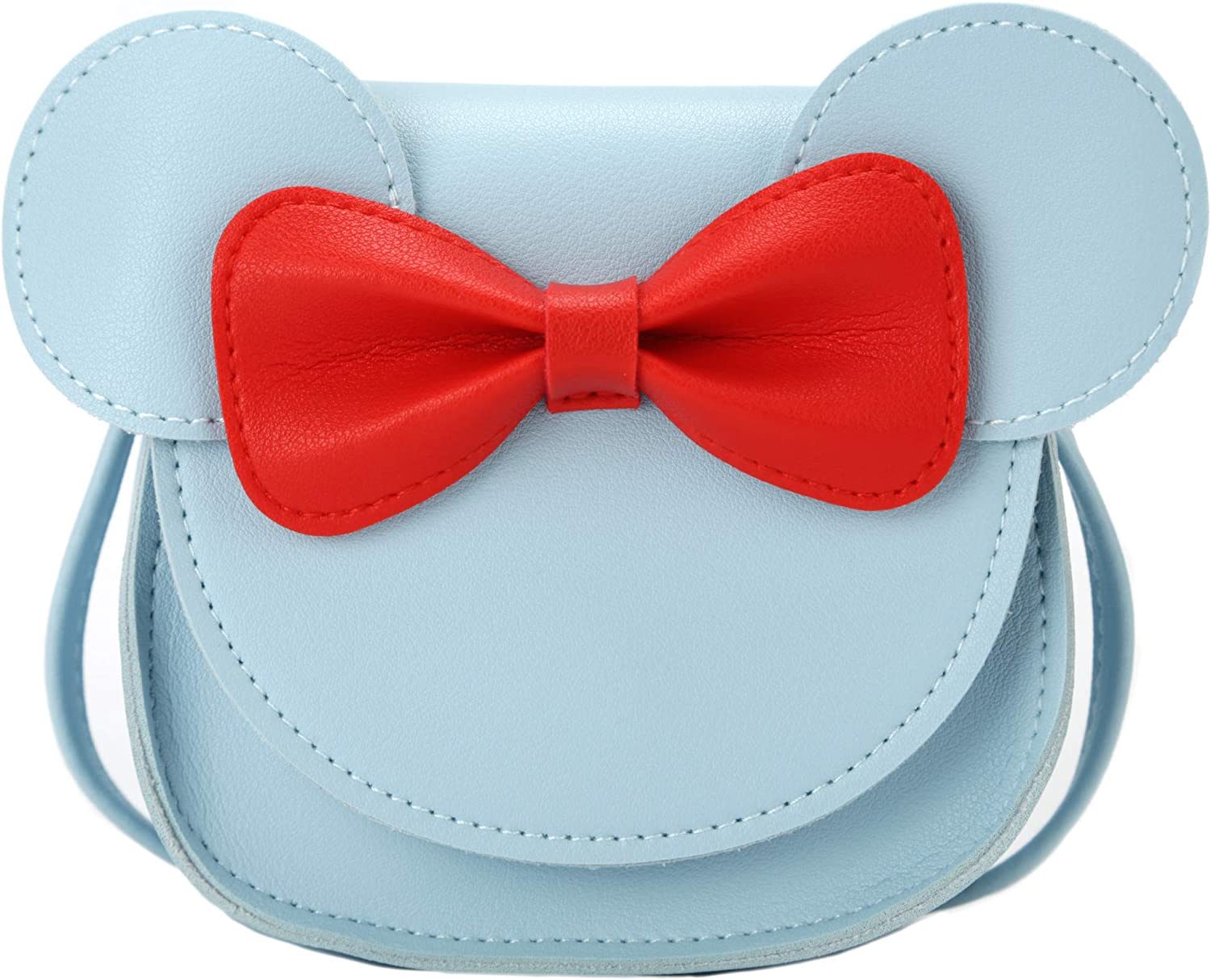Little Mouse Ear Bow Crossbody Purse; PU Shoulder Handbag for Kids Girls Toddlers