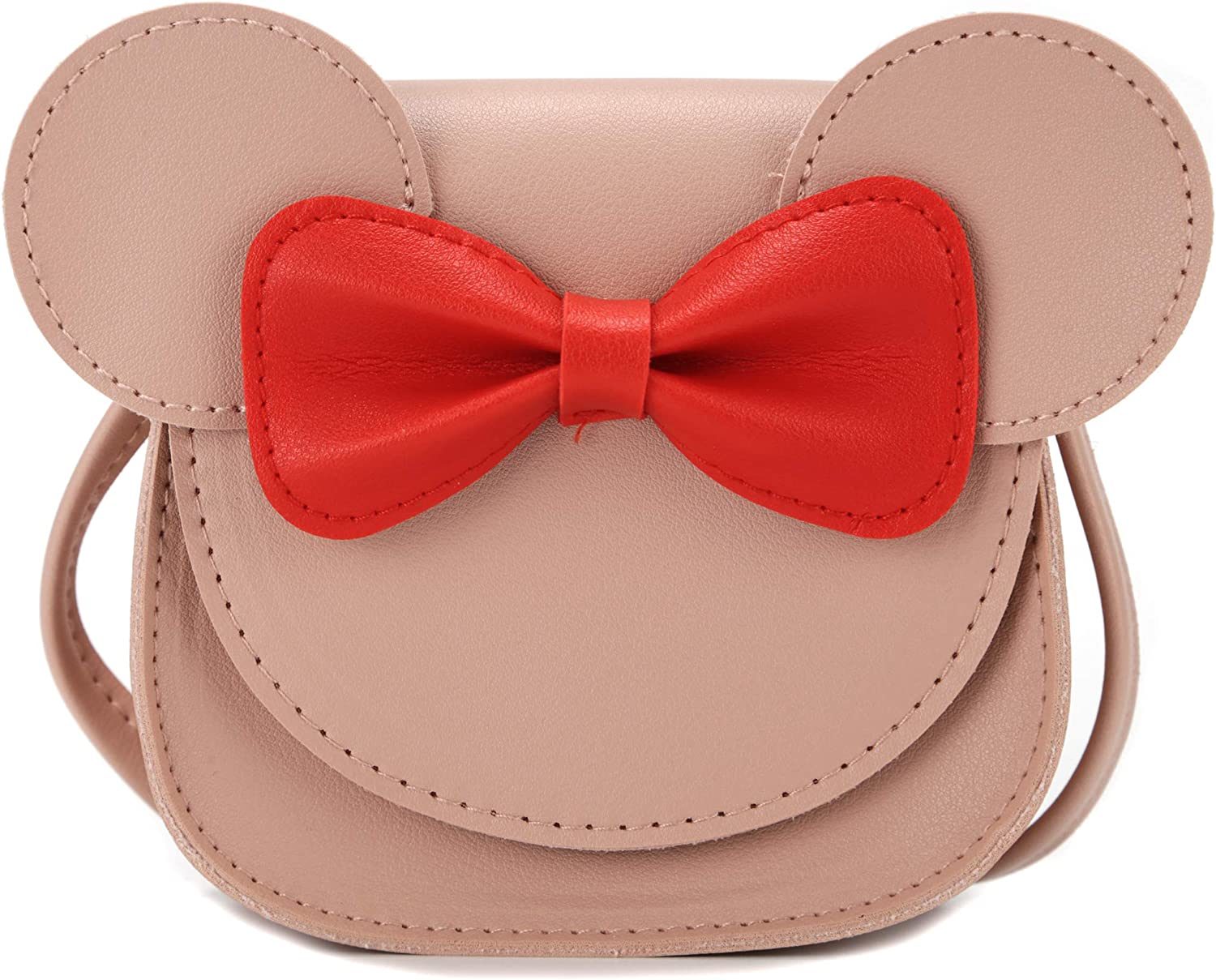 Little Mouse Ear Bow Crossbody Purse; PU Shoulder Handbag for Kids Girls Toddlers