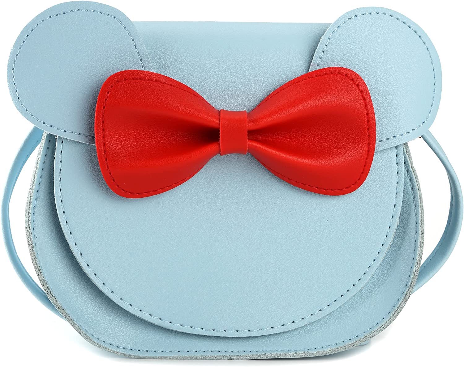 Little Mouse Ear Bow Crossbody Purse; PU Shoulder Handbag for Kids Girls Toddlers
