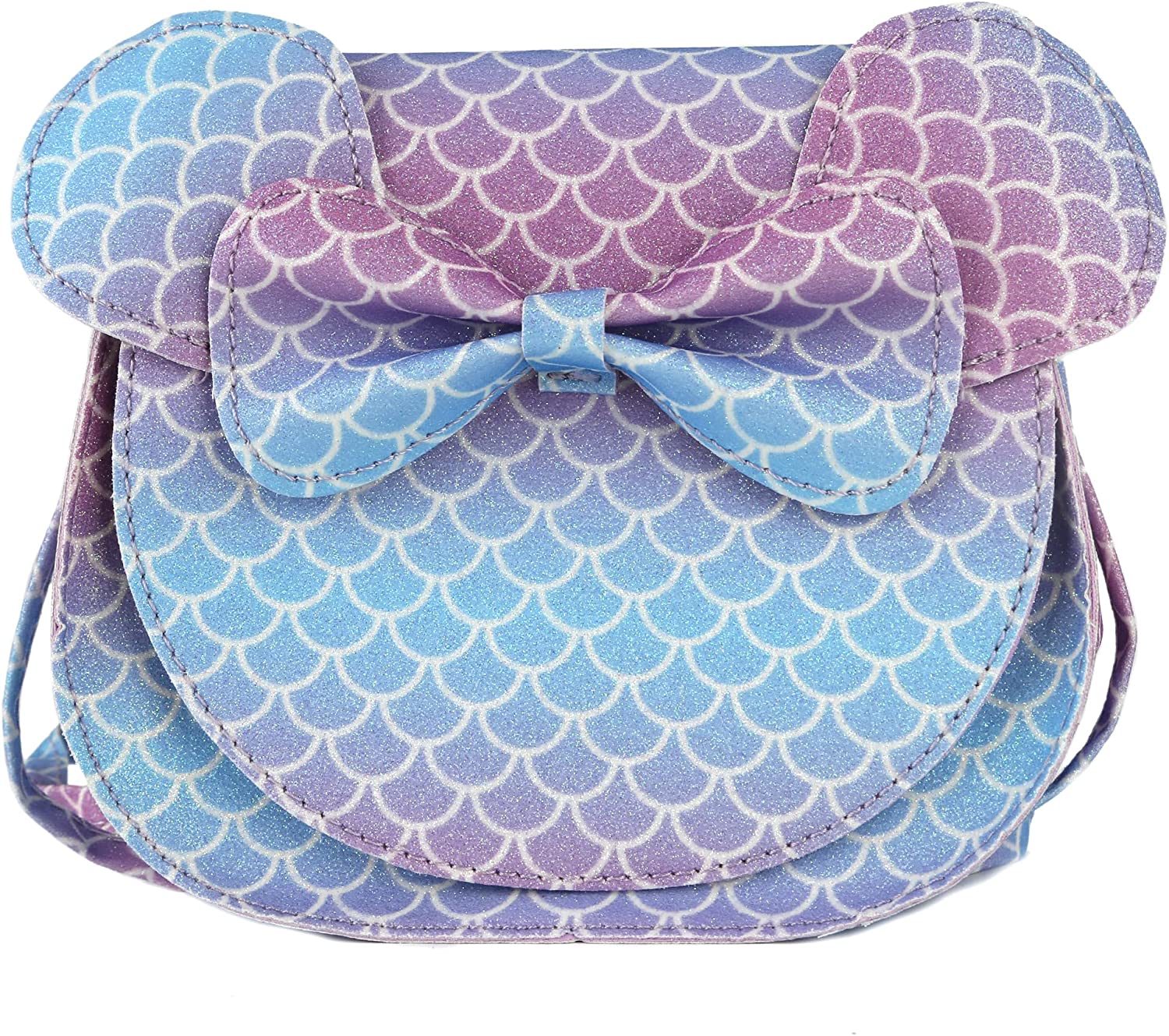 Little Mouse Ear Bow Crossbody Purse; PU Shoulder Handbag for Kids Girls Toddlers