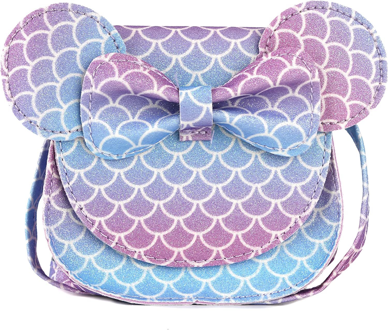 Little Mouse Ear Bow Crossbody Purse; PU Shoulder Handbag for Kids Girls Toddlers