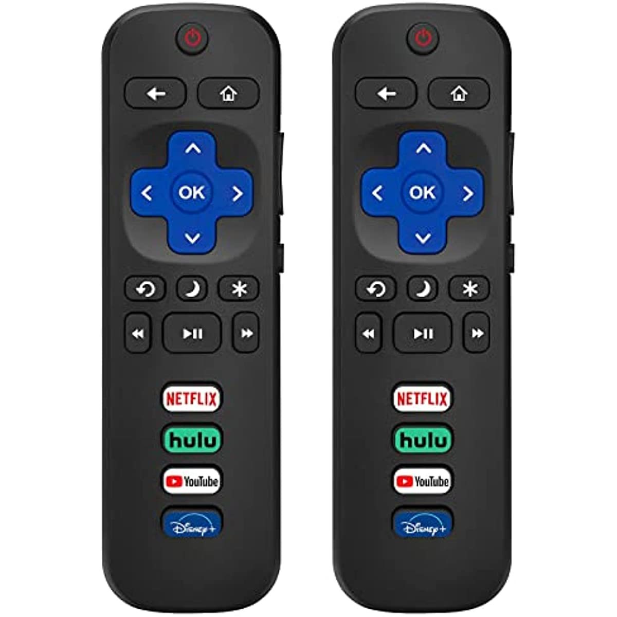 (Pack of 2) Replaced Remote Control Only for Roku TV; Compatible for TCL/Hisense/Onn/Sharp/Element/Westinghouse/Philips Roku Series Smart TVs (Not for Roku Stick and Box)