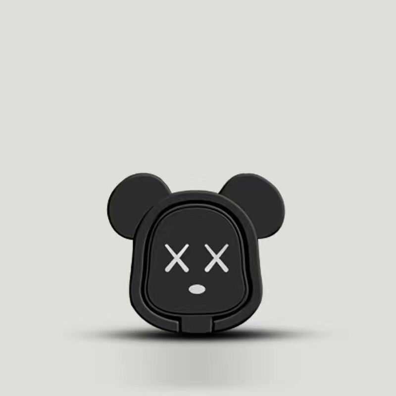 Bear Mobile Phone Bracket; Cartoon Mobile Phone Ring Buckle Paste Type Ring Buckle Metal Car Magnetic Suction Bracket