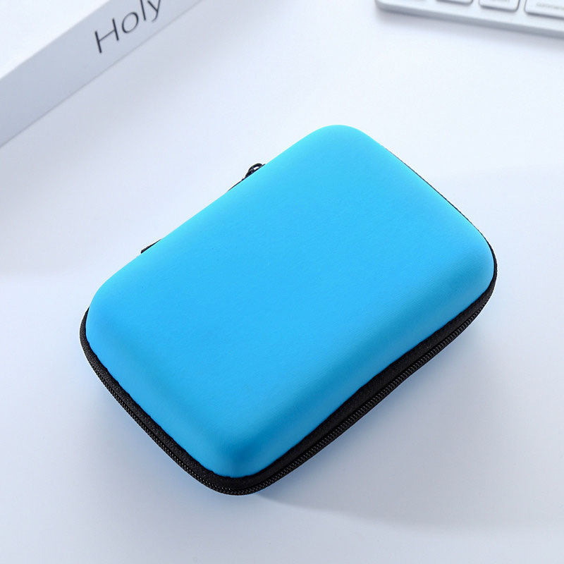 Data Cable Charger Storage Bag; Portable Earphone Storage Box Drop-proof Zipper Bag
