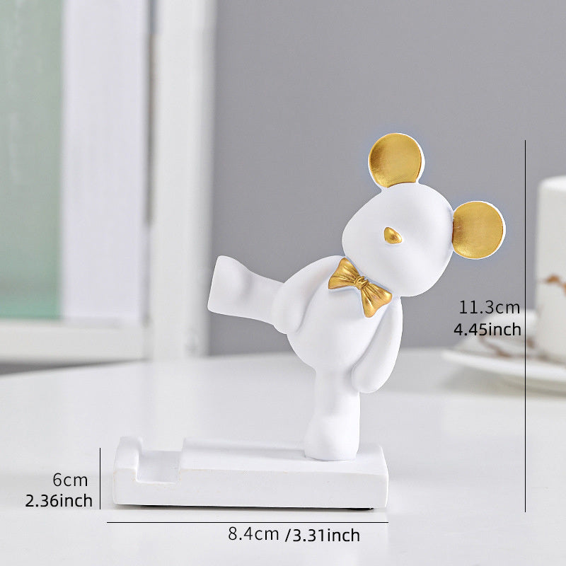 1pc Cute Bear Mobile Phone Stand Holder Kickstand; Home Accessories Decoration; Compatible With Apple Android Smartphones