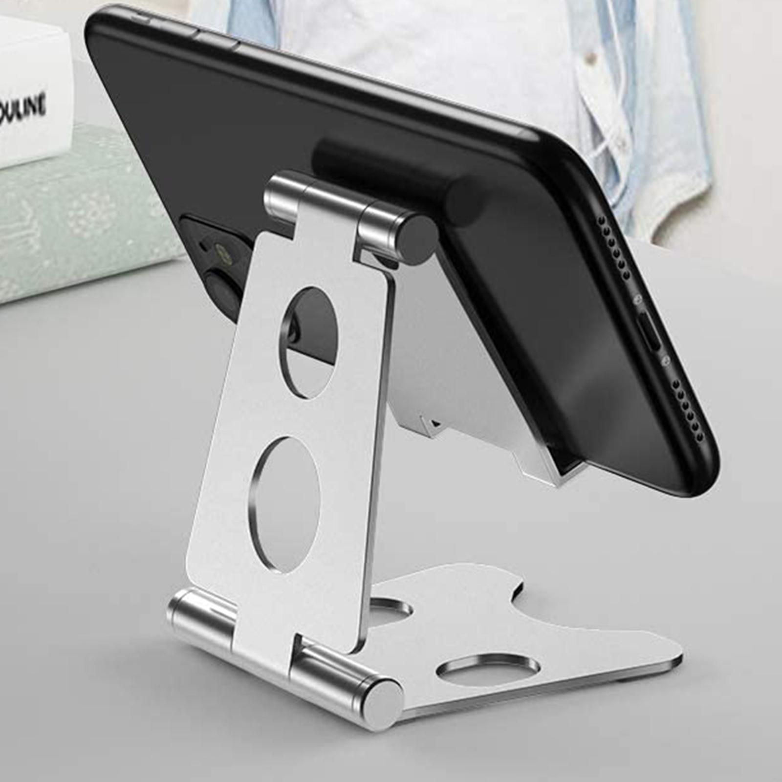Cell Phone Stand; Adjustable Angle Metal Smartphone Stand; Desktop Phone Holder For All Phones And Tablets