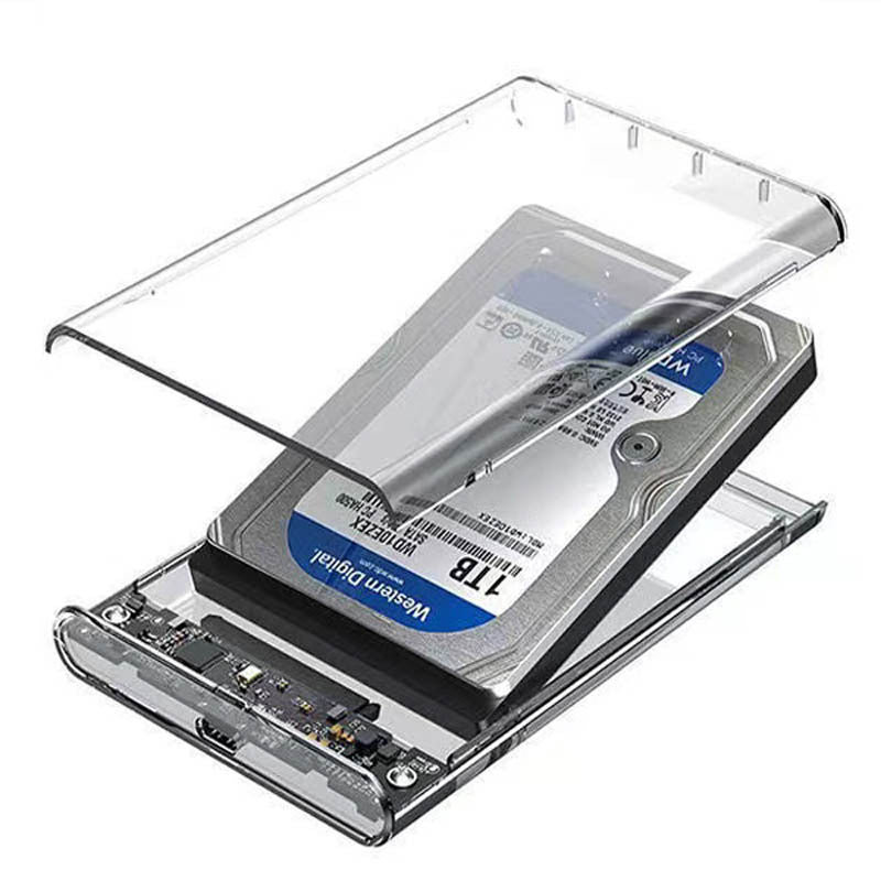 2.5inch Clear Mobile Hard Drive Case For USB3.0 Notebook External SSD Solid State Hard Drive Case