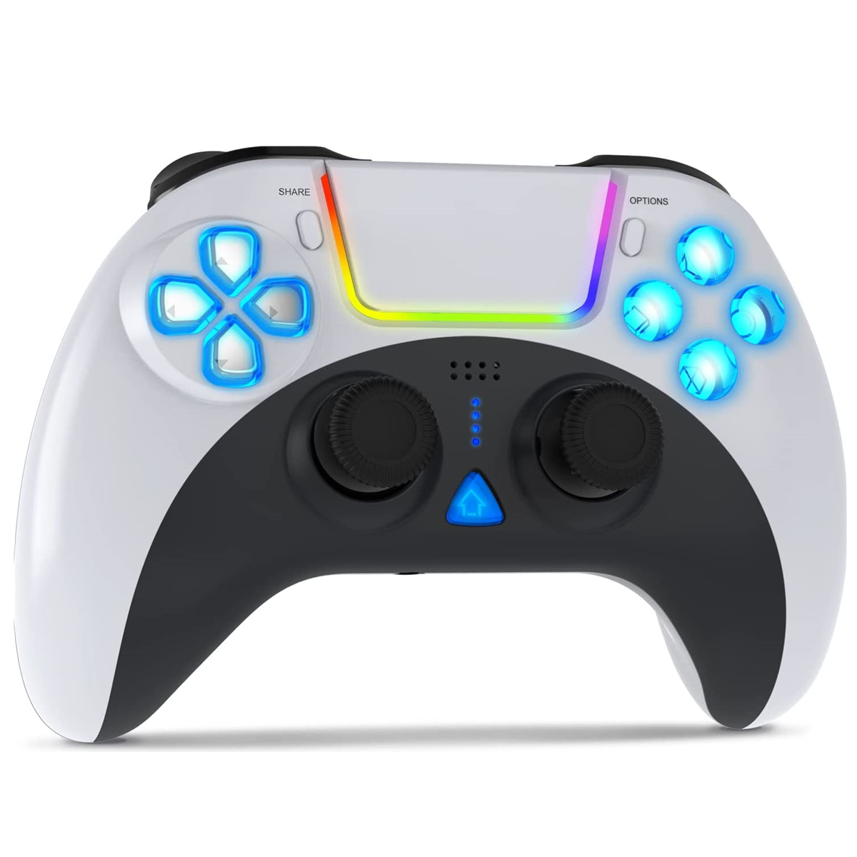 PS4 Controller; Wireless Controller For PS4 RGB Light Programming Function; Wireless Gamepad With Colorful LED Light