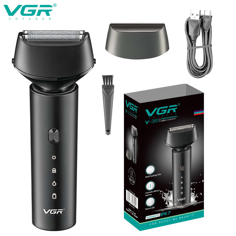 VGR washable electric shaver for men rechargeable beard electric razor bald head shaving machine wet&dry lithium battery