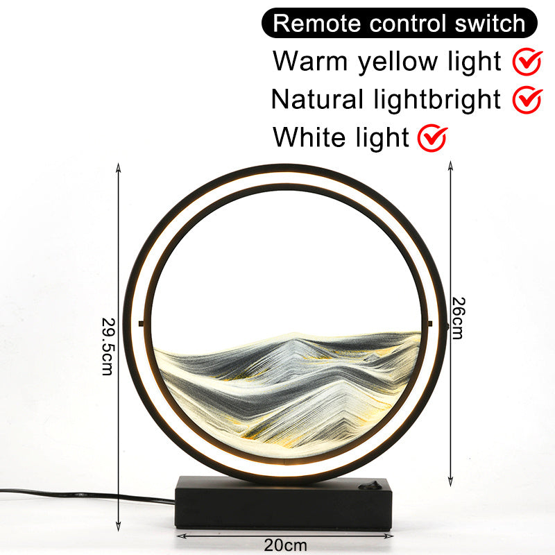 3D Moving Sand Art Table Lamp LED Craft Quicksand USB Cable Control Natural Landscape Flowing Sand Night Light Home Decor Gifts
