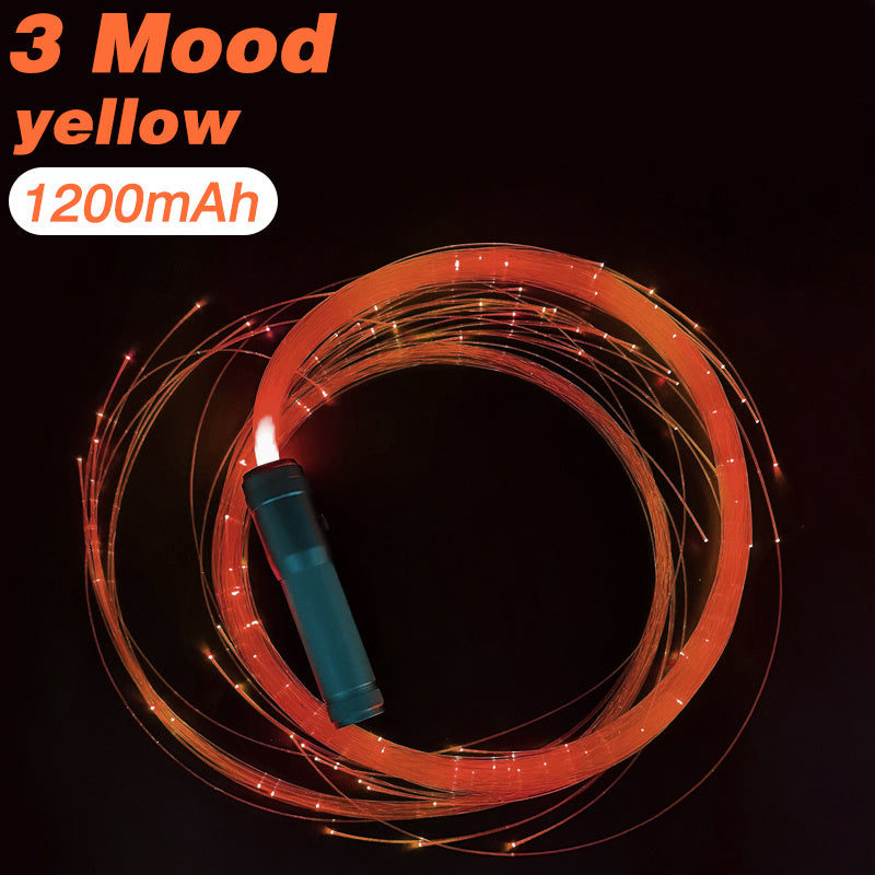 LED Fiber Optic Whip Disco Dance Whips 360° Swivel Glowing Whip 10 Modes Sparkle Flow Toy Rechargeable Light-Up Whip Party Props
