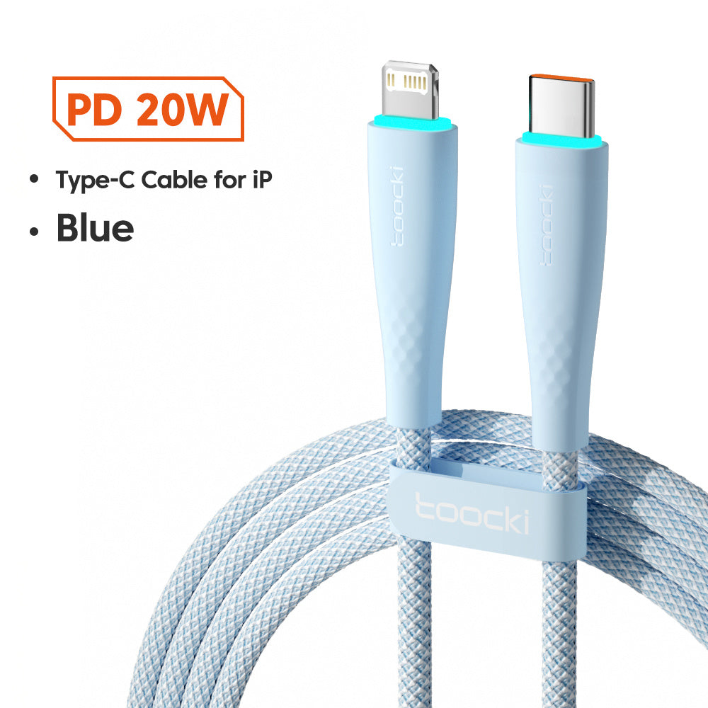 Toocki 20W USB C Cable For iPhone 14 13 12 11 Pro Max 8 7 Plus PD Fast Charger Phone Charging Data Cable For iPad iPhone Cable