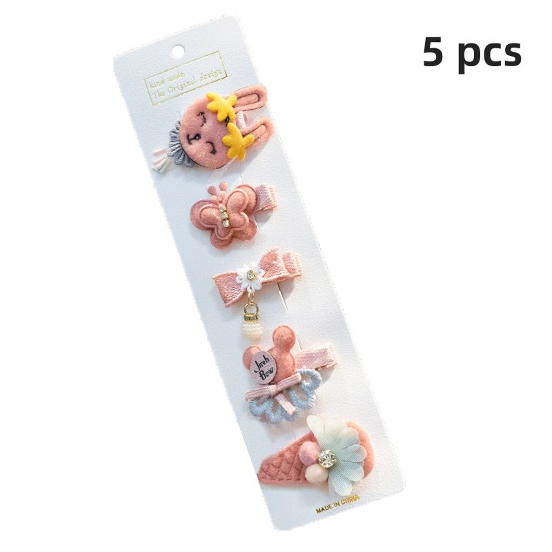 5 /10/14Pcs/Set Cute Bowknot Baby Girl Hair Clips Korean Flower Children Sides Barrettes Baby Hair Accessories
