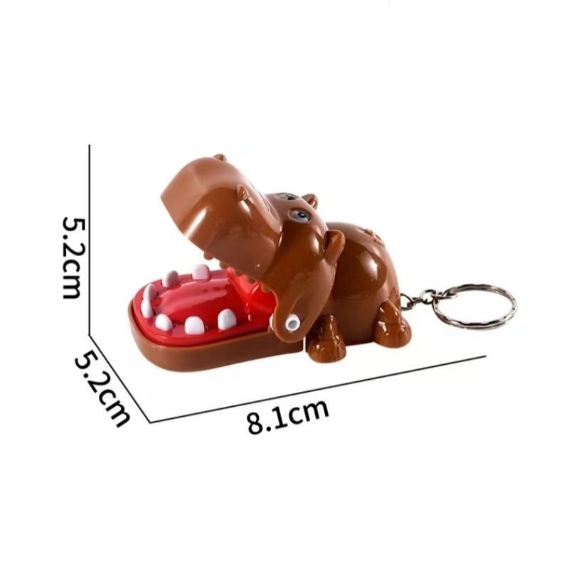 2 PC Mini Hippos Keychain Pendant Toy Cute Cartoon e Mouth Dentist Bite Finger Novelty Toys
