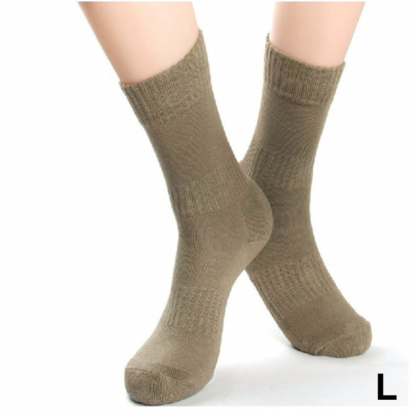 Men 2Pairs/Lot knee-high cotton keep warm thickening breathable cold-proof terry cushioned running military army fan outdoor sports socks L Size