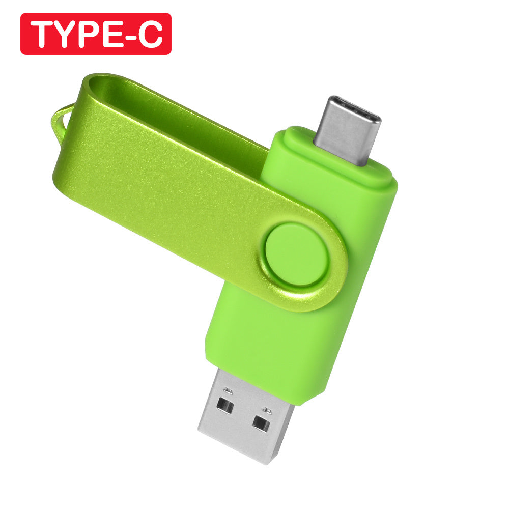 2 in 1 TYPE-C for Mobile phone USB Flash Drive 64GB Rotatable Black Memory Stick Green Pen Drive Red Pendrive Blue U Disk