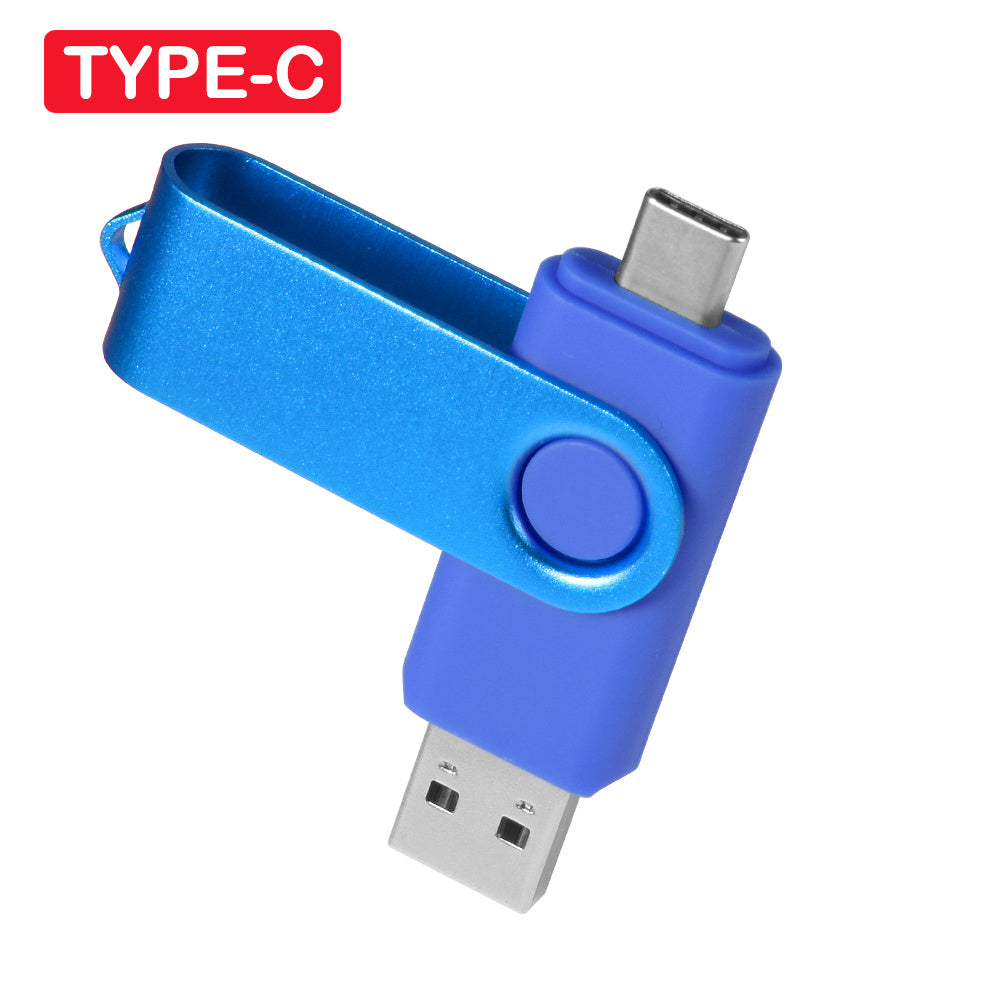2 in 1 TYPE-C for Mobile phone USB Flash Drive 64GB Rotatable Black Memory Stick Green Pen Drive Red Pendrive Blue U Disk