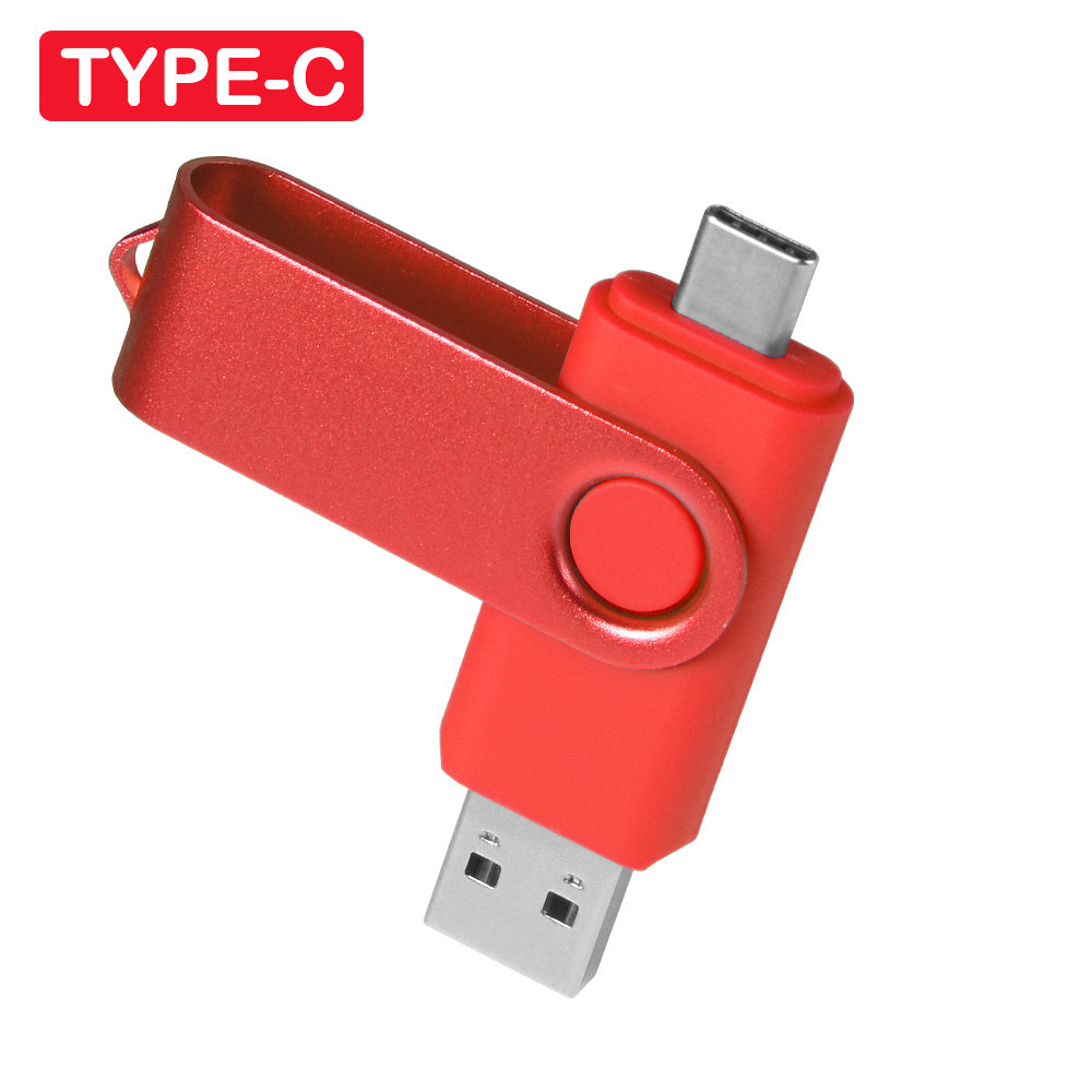 2 in 1 TYPE-C for Mobile phone USB Flash Drive 64GB Rotatable Black Memory Stick Green Pen Drive Red Pendrive Blue U Disk