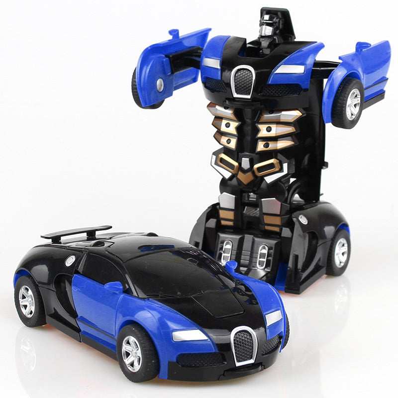 Deformation Vehicle Collision Impact One-Button Inertial Bugatti Veyron Toy Car Robot Kid Child Gift