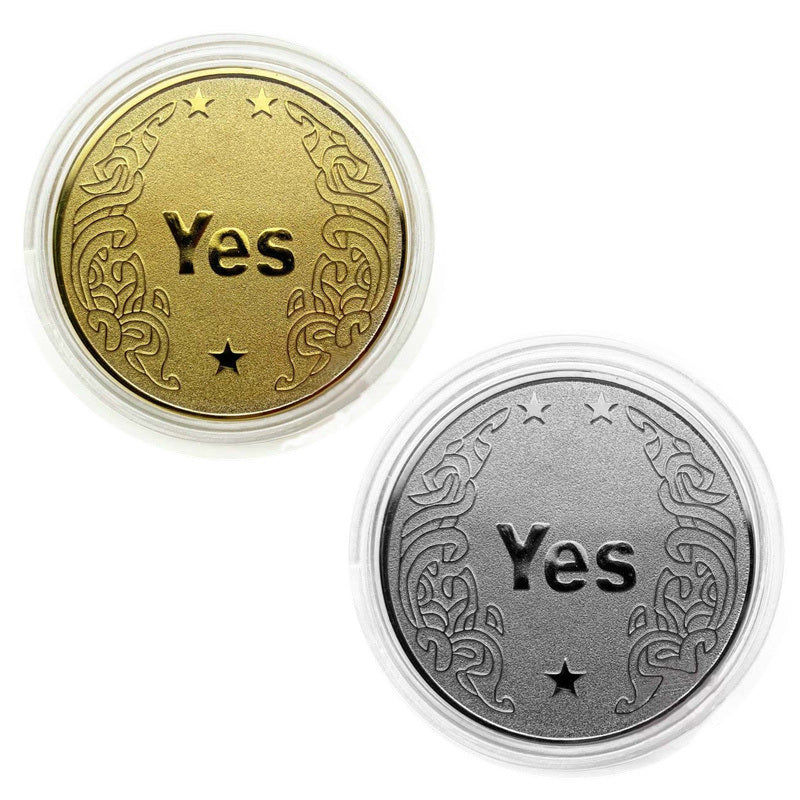 2PCS Creative Coin Collectible Great Gift Yes Or No Decision Coin Art Collection YES NO Letter Commemorative Coin Collectible