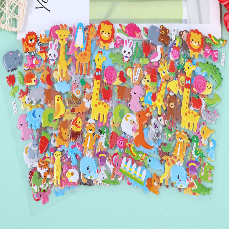 6Pcs Set Random 3D Children Kids Cute Cartoon Animal Stickers