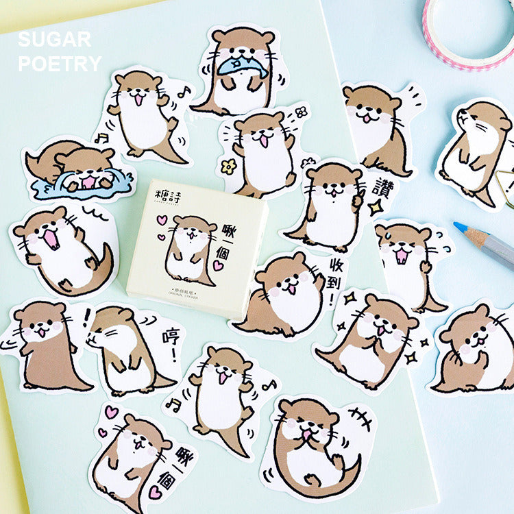 Boxed Stickers Cute Water Self-Adhesive Stickers Painting Notebook Album Articles DIY Decorative Sealing Stickers