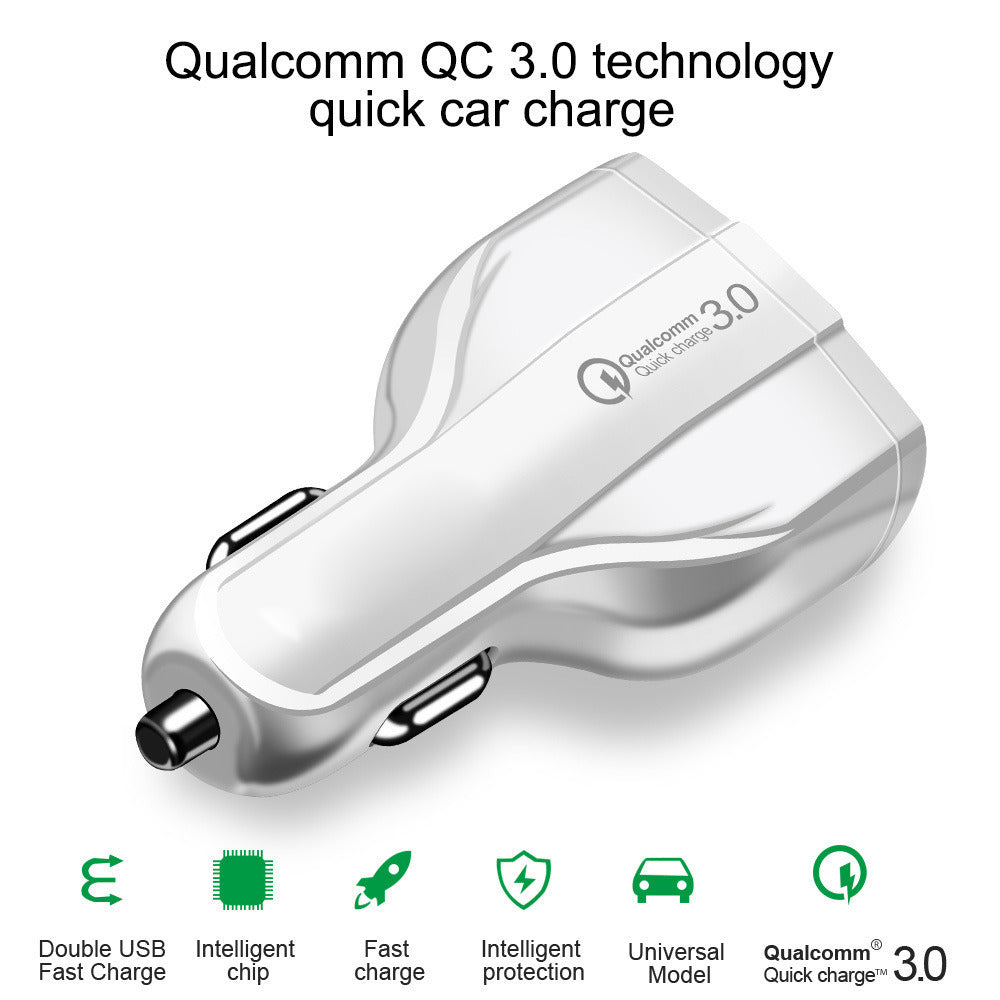 Multi-function Smart Car Charger Type C Fast Charge Multi-USB Qc3.0 New PD Charger White Portable Three Ports