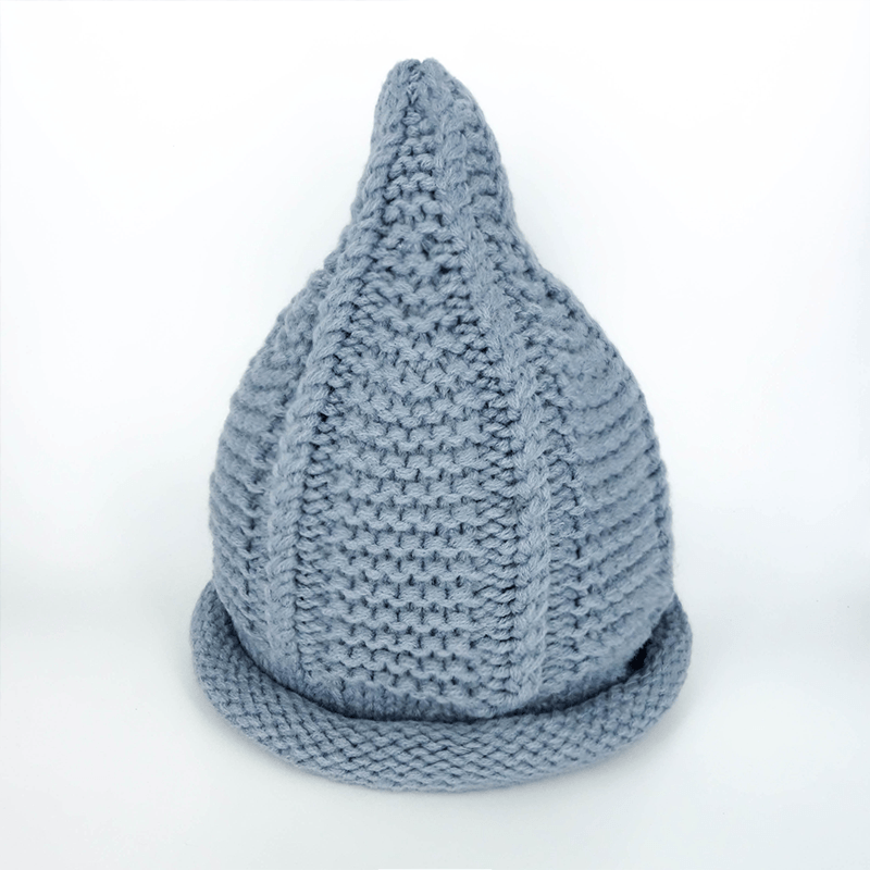 Gray Cute Knitted Pointed hat for Boys Girls