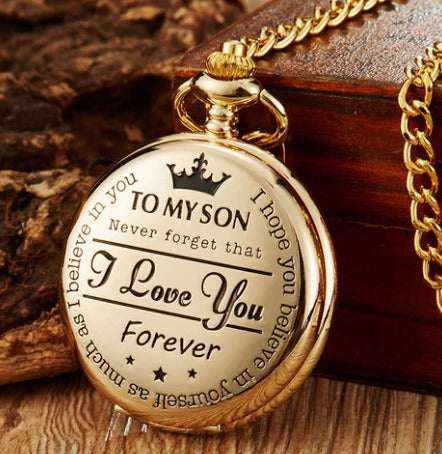 Fashion Pocket Watch To My Son Pattern Men Watch Gift