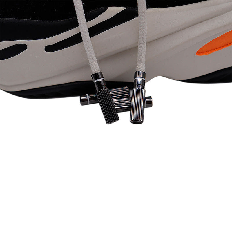 Weiou Manufacturer Metal Shoe Decoration Shoelaces Tips Black And White Seamless Alloymetal Head Aglets