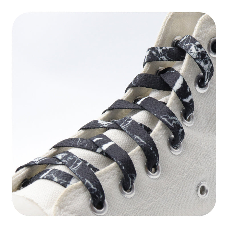 Weiou Brand New Wholesale High quality High strength Sublimation Black And White Color Flat Custom Draw Cords for lacing up shoe
