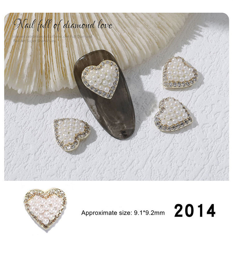 1 piece 2021 New Nail Art Love Diamond Jewelry Net Red Hot Japanese Super Flash Heart-shaped Zircon Nail Decorative Diamond Accessories