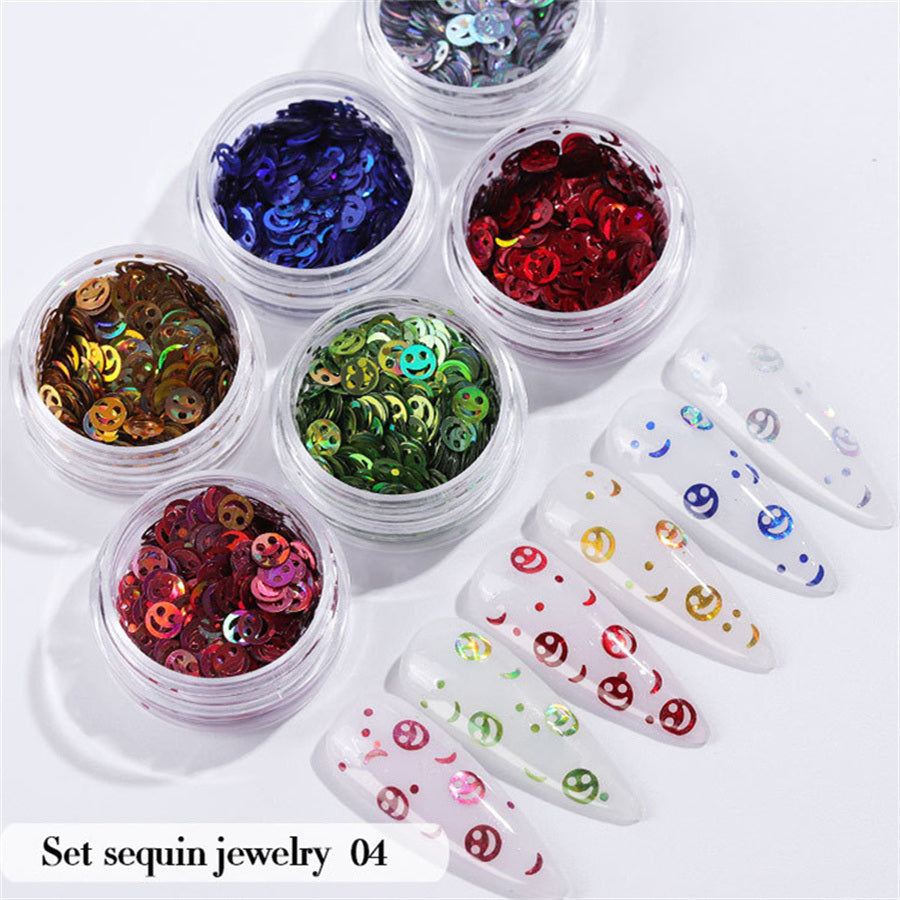 6PCS/Set Nail Beauty Chrome Glitter Kit; Nail Sequin Nail Art Mirror Powder Decoration