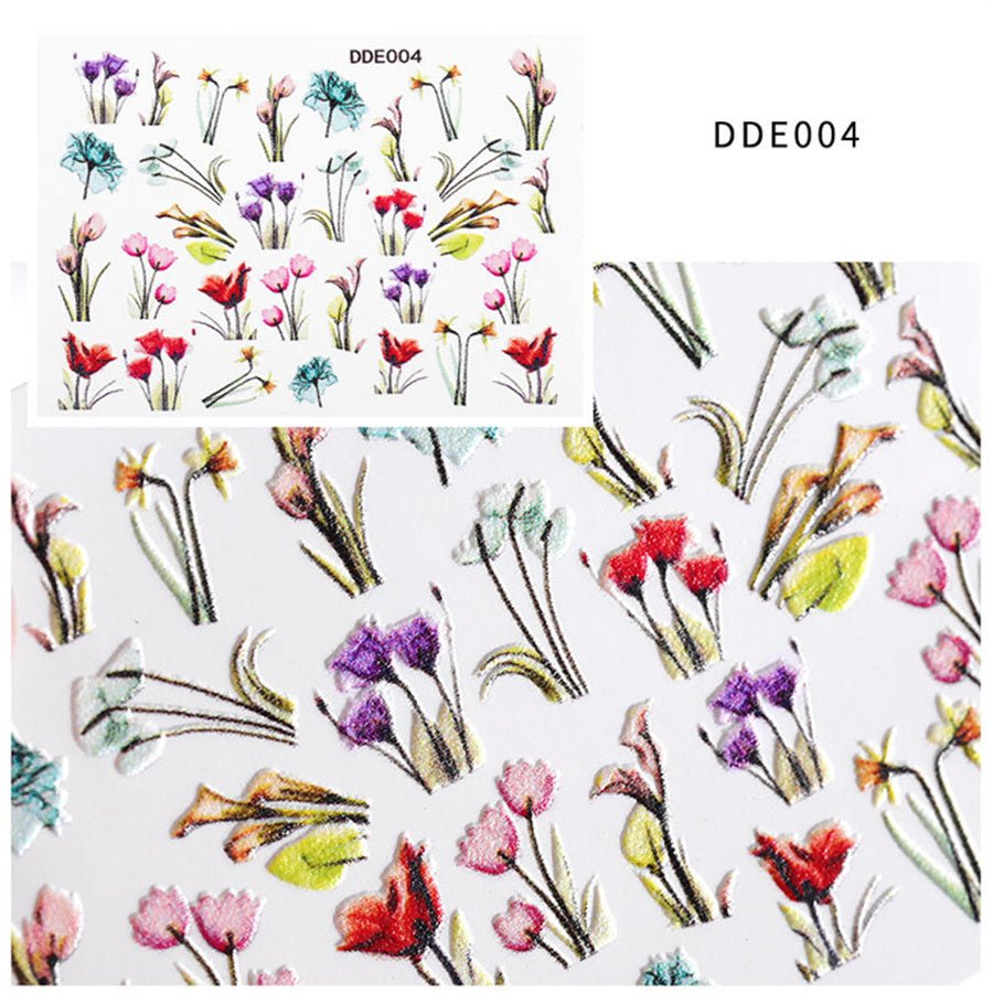 1 piece New nail art net red popular 5D nail stickers embossed three-dimensional wings decals stickers