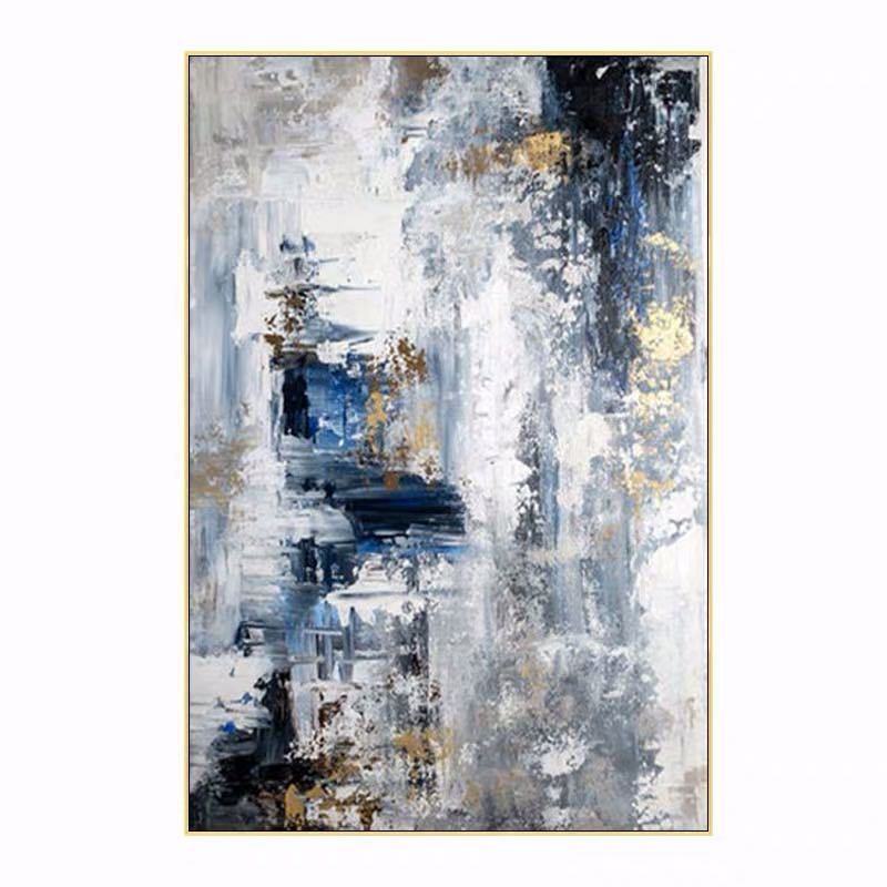 100% Hand Painted Abstract Painting Modern Abstract Blue Hand Made Oil Painting Wall Art Abstract Textured Art Wall Art No frame