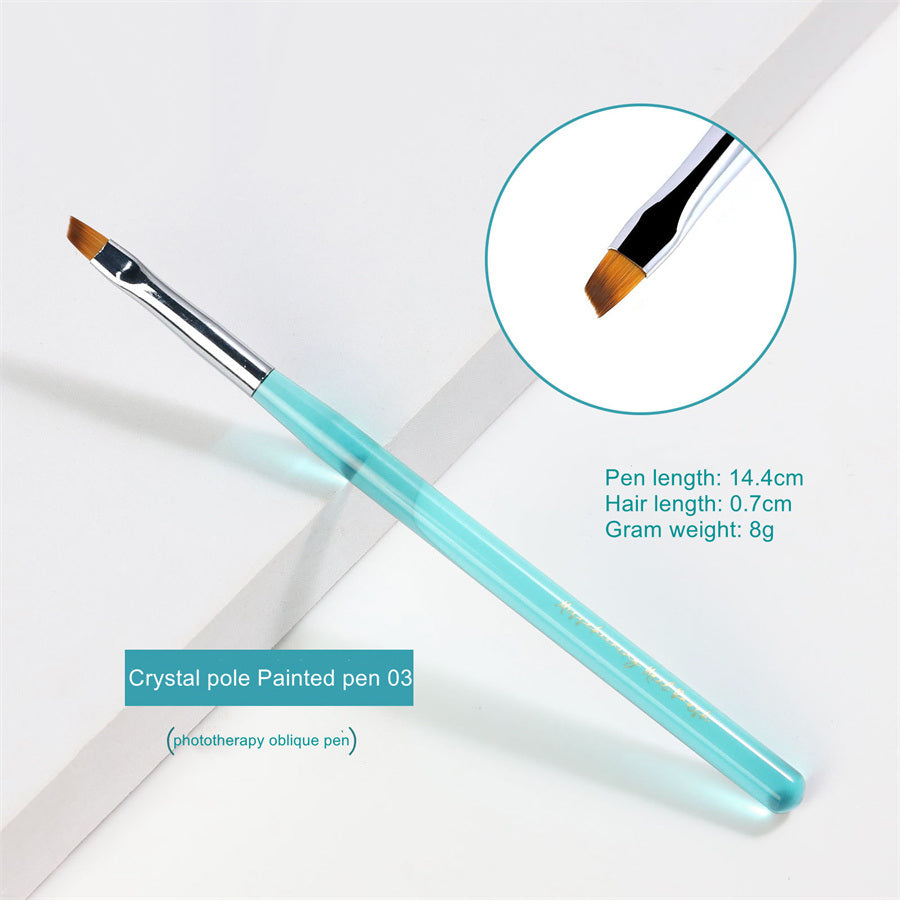 1 piece New manicure Japanese manicure transparent marine blue rod pull line pen hook pen crystal pen phototherapy pen