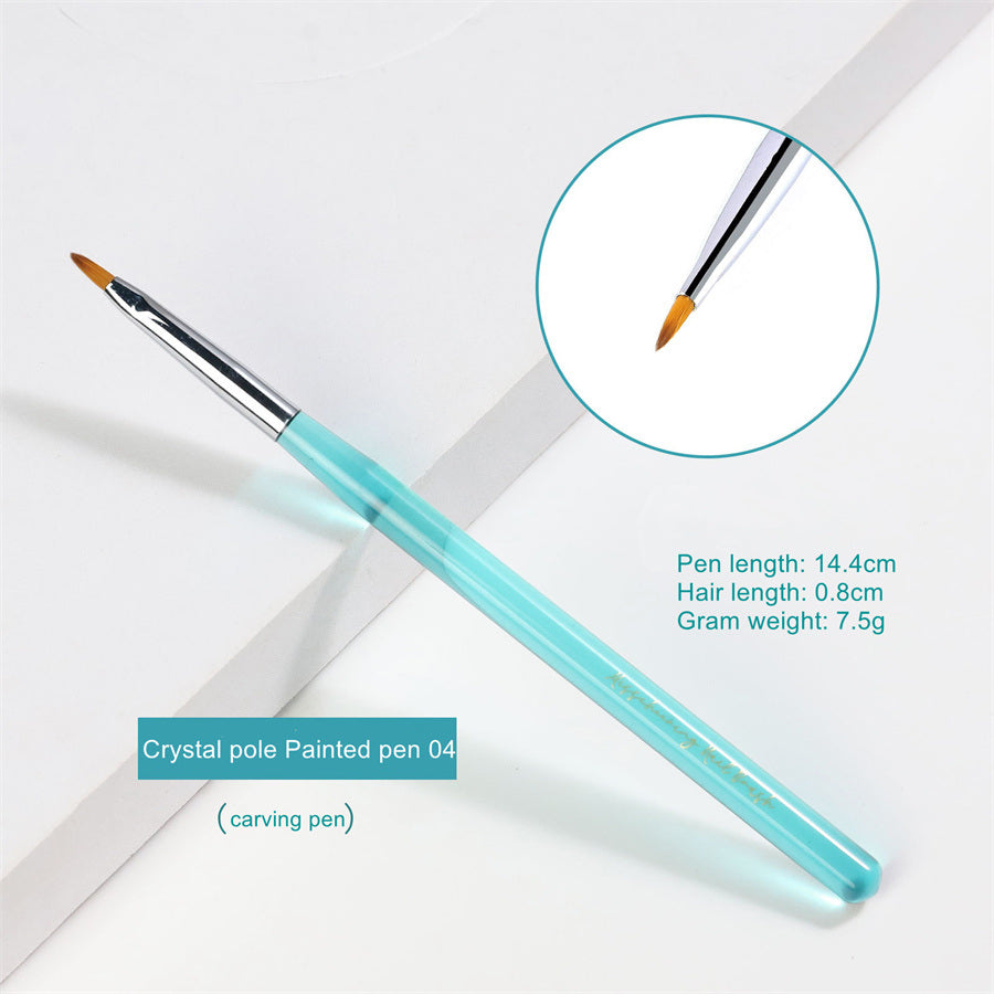 1 piece New manicure Japanese manicure transparent marine blue rod pull line pen hook pen crystal pen phototherapy pen
