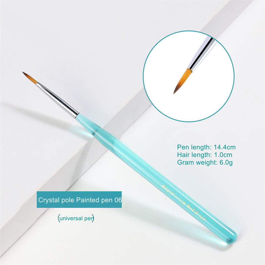 1 piece New manicure Japanese manicure transparent marine blue rod pull line pen hook pen crystal pen phototherapy pen