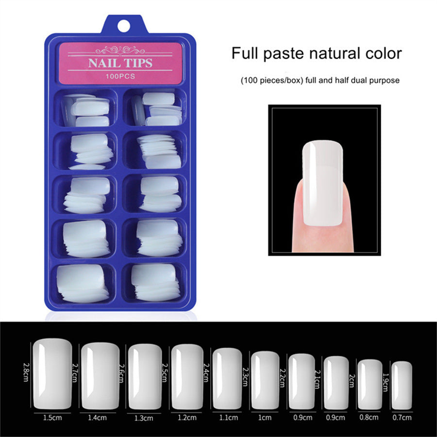 100pcs a box; Nail Pieces; French Nail Pieces; Fake Nails; Full Cover; Half Cover Nail Tips; DIY Nail Tips