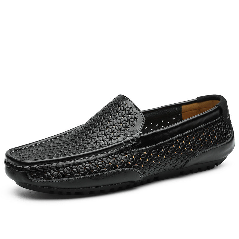 Spring and summer large-size hollowed-out bean shoes men's casual shoes a slip-on loafers fashion loafers