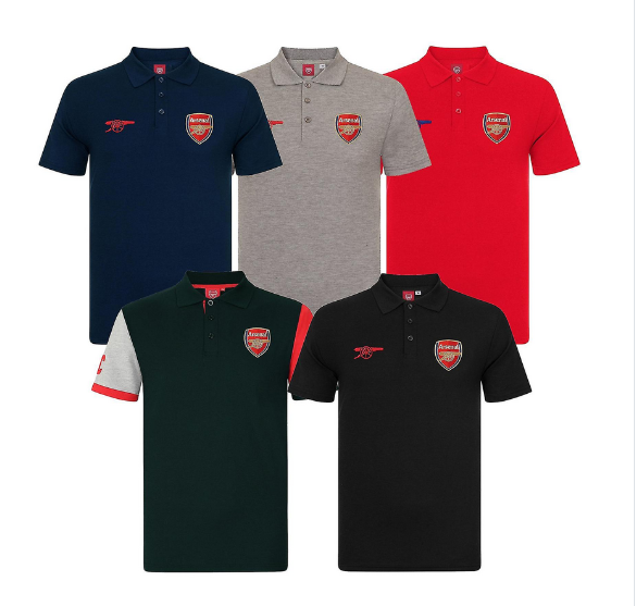 Arsenal FC Mens Polo Shirt Crest OFFICIAL Football Gift