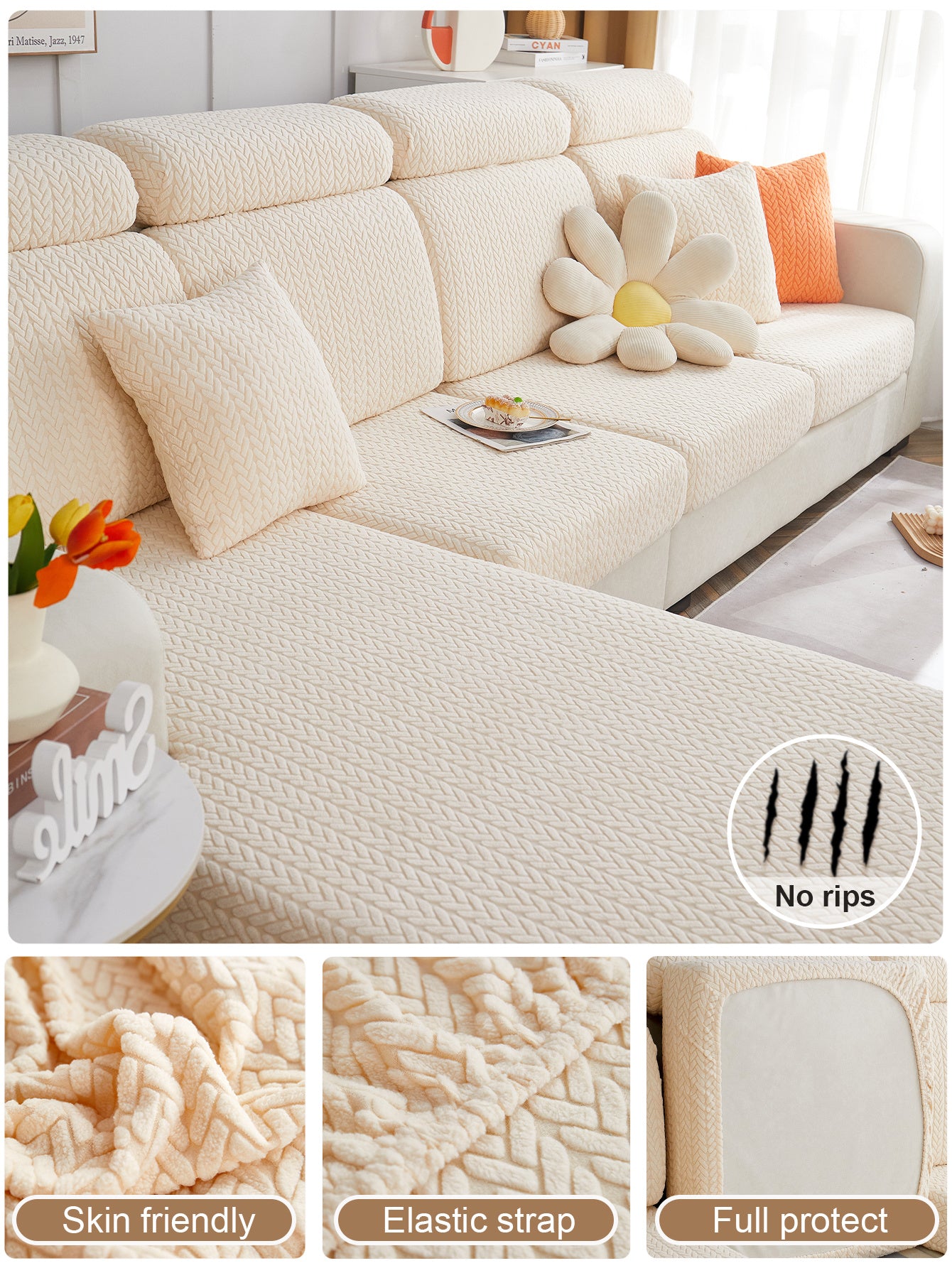 1 Pc Jacquard Velvet Lazy Sofa Cover All Inclusive Universal Set All Season Universal Anti Cat Scratch Sofa Cover Dust Cover Cloth Towel