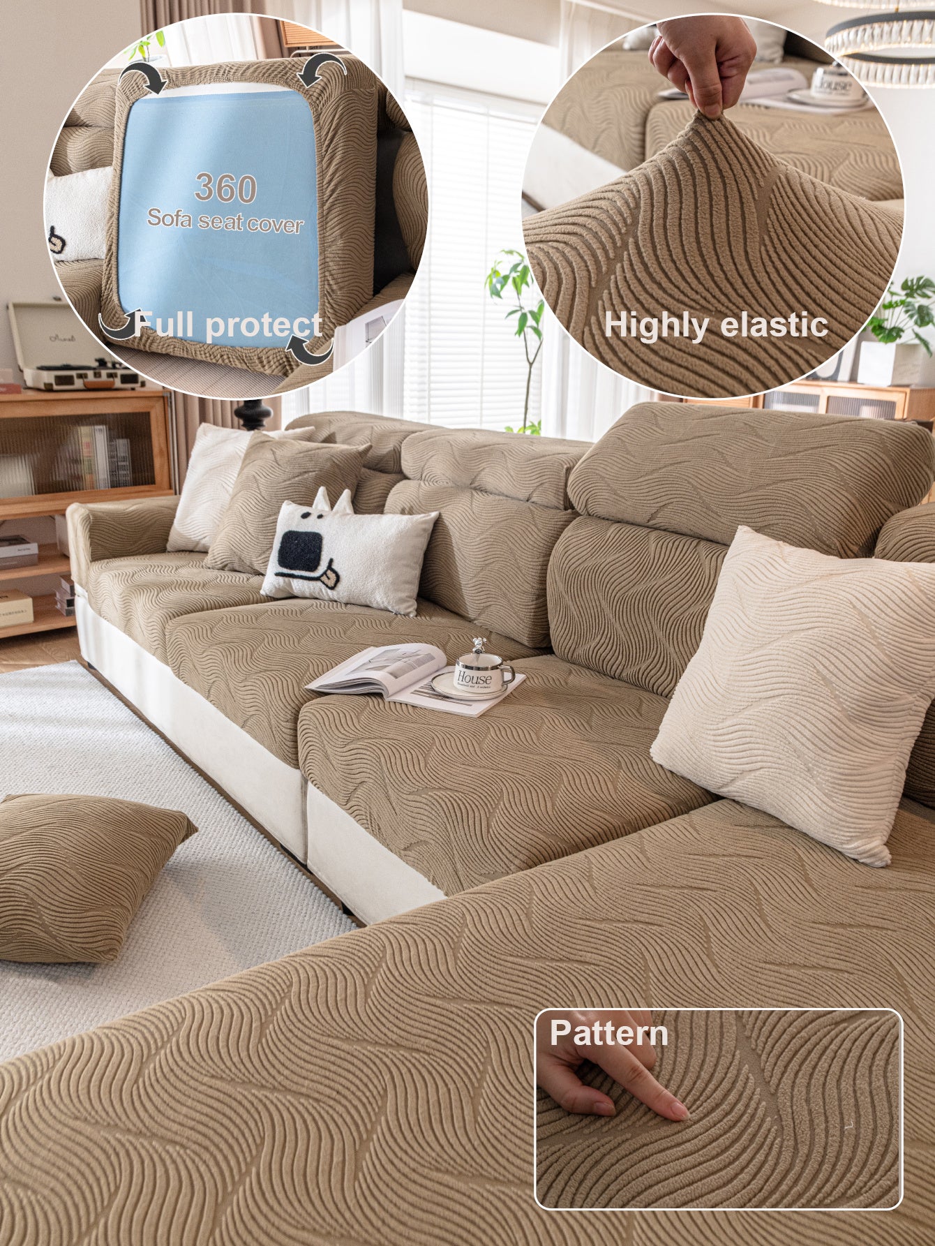 1 Pc Yuye Pattern Anti Cat Sofa Hat, All Season Universal Elastic Full Cover Cloth Towel, Anti Slip Cushion Cover, Simple Modern Universal