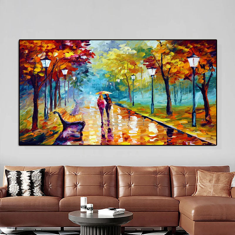 Handmade Large Abstract Knife Oil Painting Landscape Wall Art Modern Poster Living Room Home Decoration Mural Porch Frameless