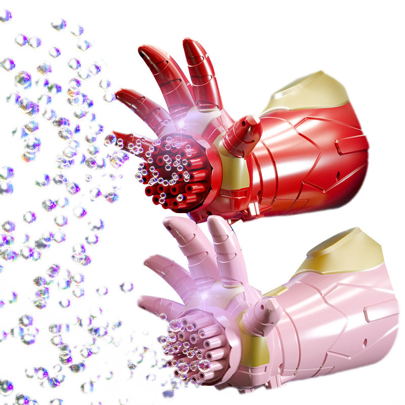 Iron Man Bubble Hand Colorful Light Electric Bubble Machine