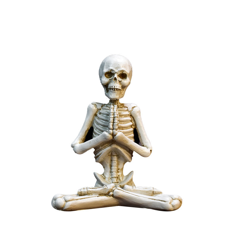 Bone Stretchers Skeletons in Yoga Poses Decorative Statue Set