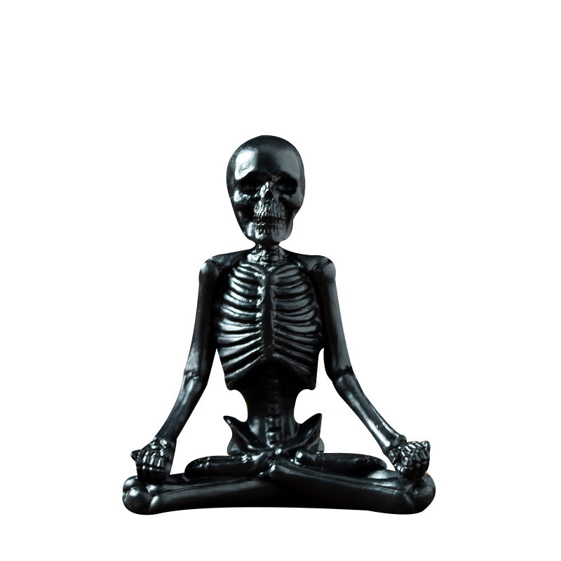 Bone Stretchers Skeletons in Yoga Poses Decorative Statue Set