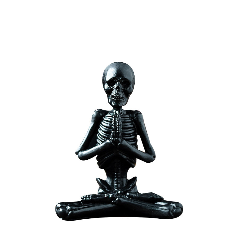 Bone Stretchers Skeletons in Yoga Poses Decorative Statue Set