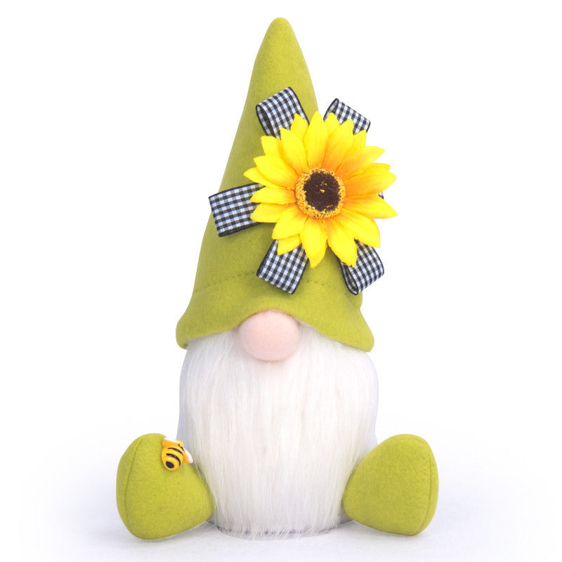 Spring Gnomes Easter Decorations; Handmade Summer Sunflower Gnomes Faceless Plush Doll
