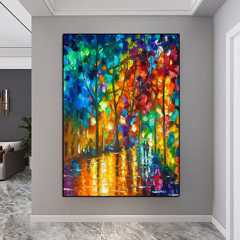 100% Handmade thick knife landscape modern nordic artwork oil painting for office living room decoration